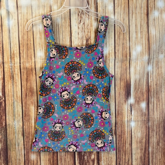 Girl’s Frida Kahlo Printed Sleeveless Mini Dress Size XS 4-5 - Picture 2 of 6